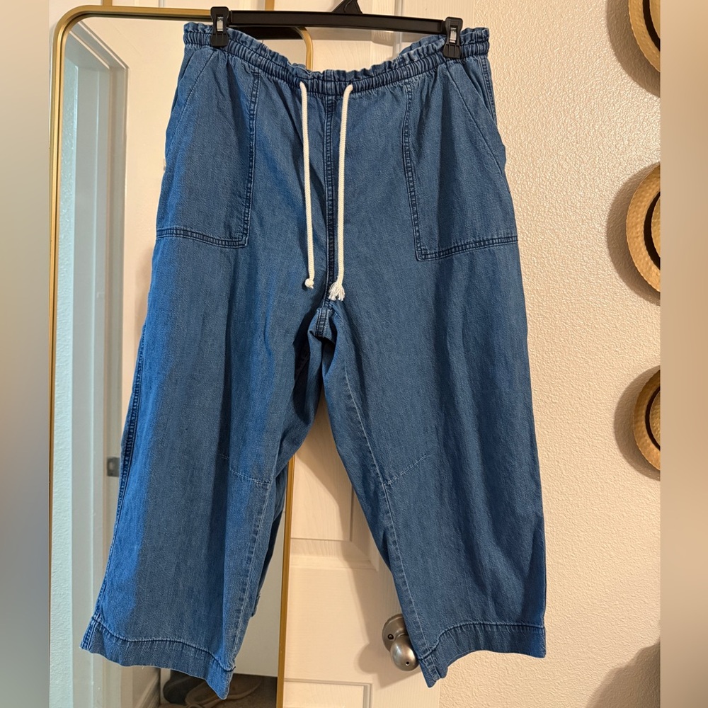 Old Navy Denim-Blue Straight Pants with Comfort Waistband - Picture 2 of 4